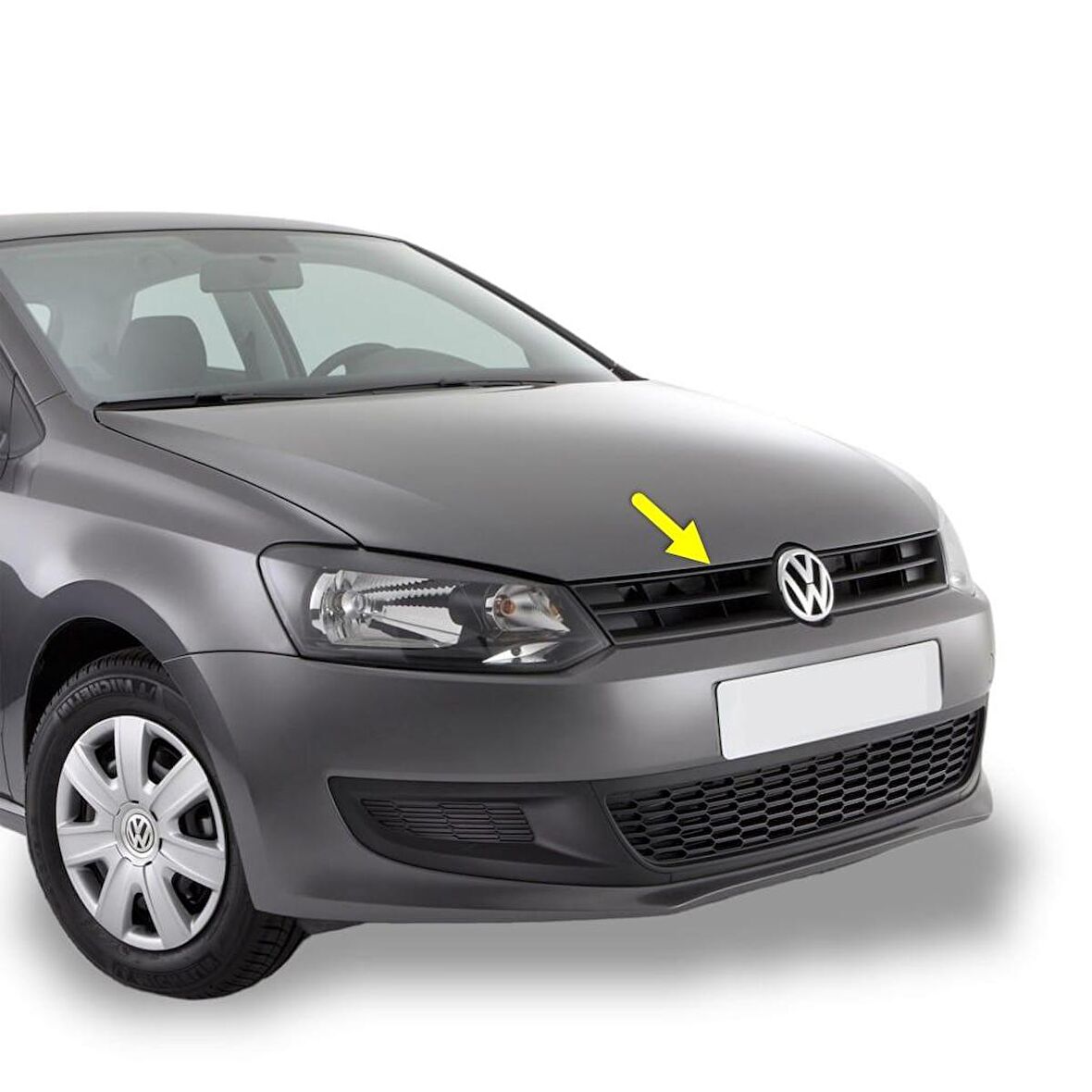 VW Polo 2010-2014 Ön Panjur Kromsuz Siyah Tip 6R0853651B