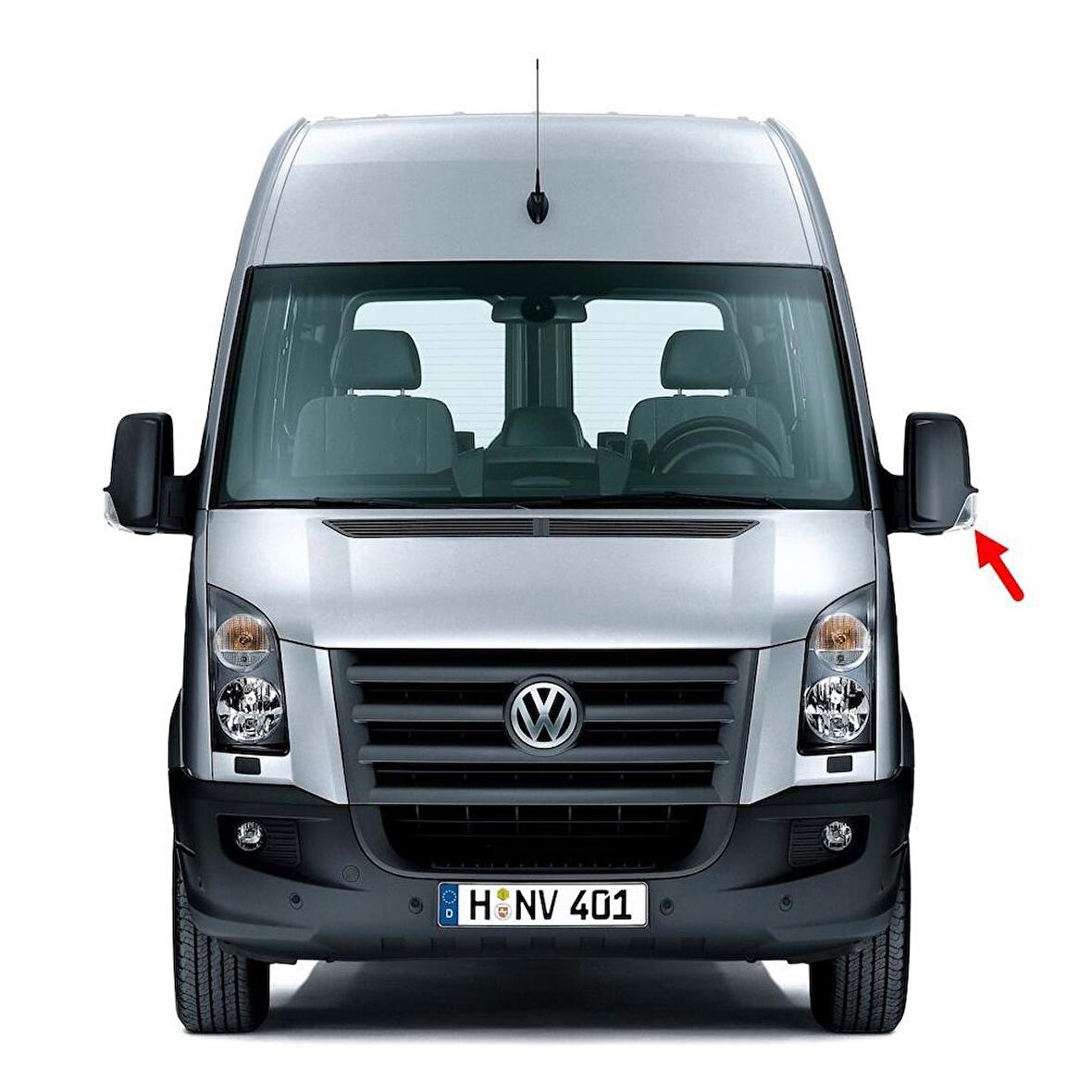 VW Crafter 2006-2016 Sol Dikiz Ayna Camı Üst Büyük Isıtmalı 2E0857587