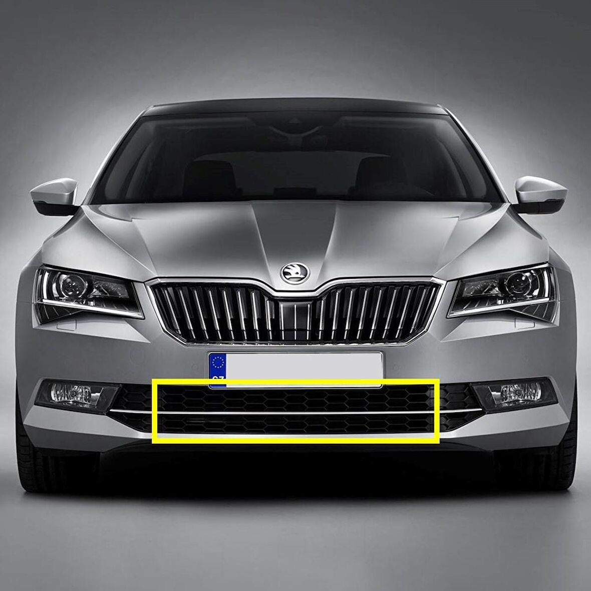 Skoda Superb 3 2015-2019 Ön Tampon Orta Izgara Krom Çıtalı 3V0853677