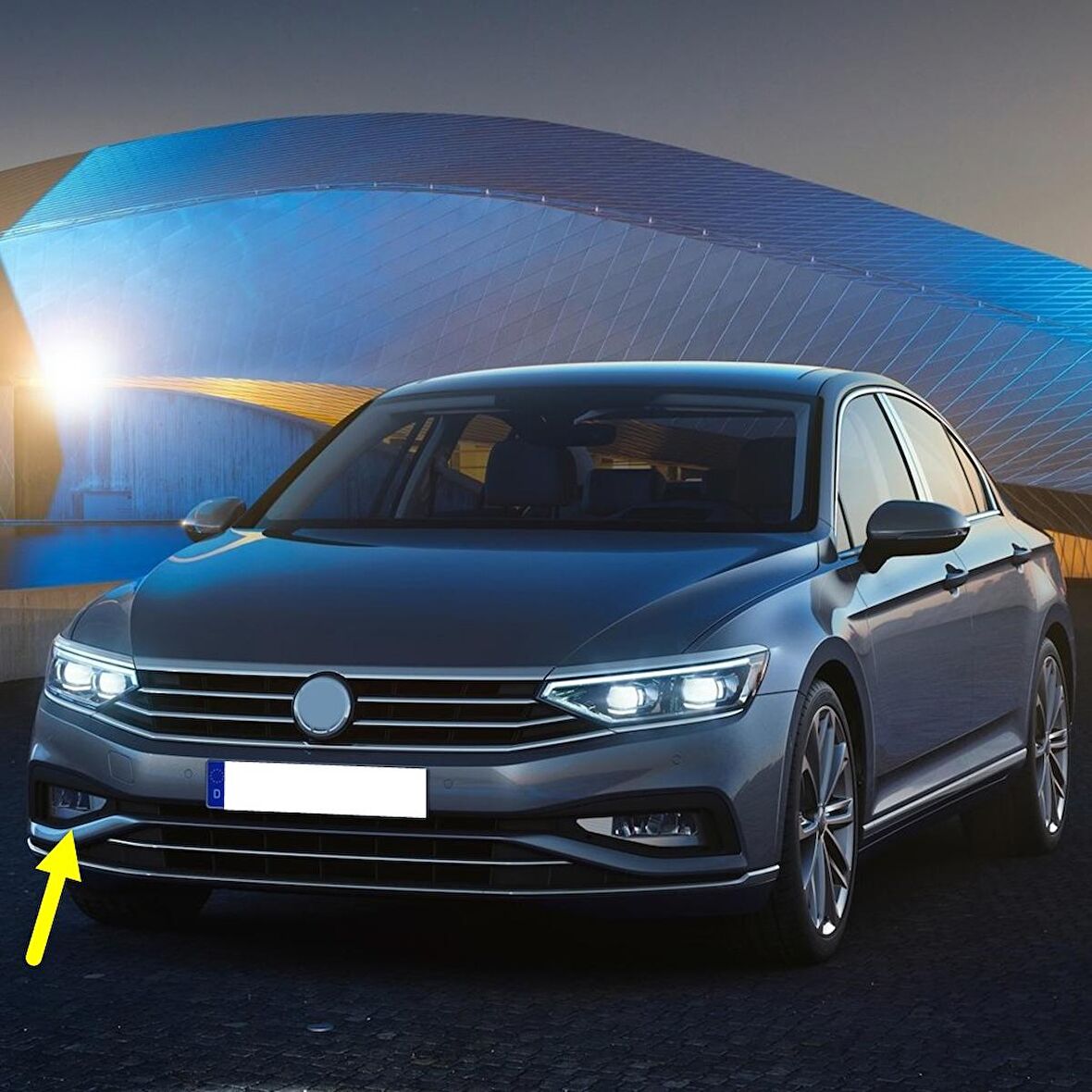 VW Passat B8.5 2020-2023 Sağ Sis Farı Çerçeve Parlak Siyah 3G0853666K