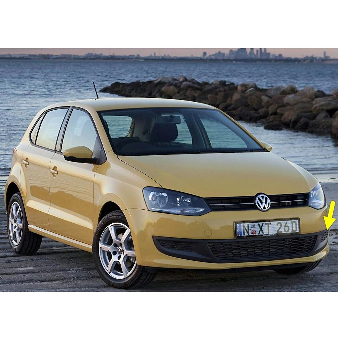 VW Polo 2010-2014 Ön Tampon Sol Sis Farı Izgarası Sissiz 6R0853665C