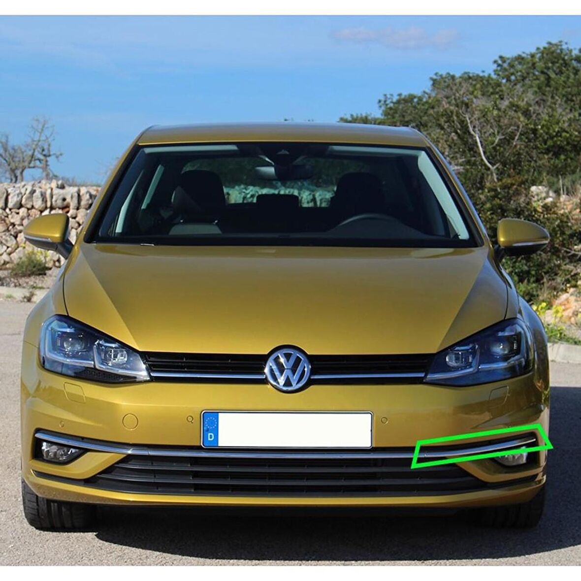 VW Golf 7.5 2018-20 Ön Tampon Sol Sis Farı Üstü Krom Çıtası 5G0854661F