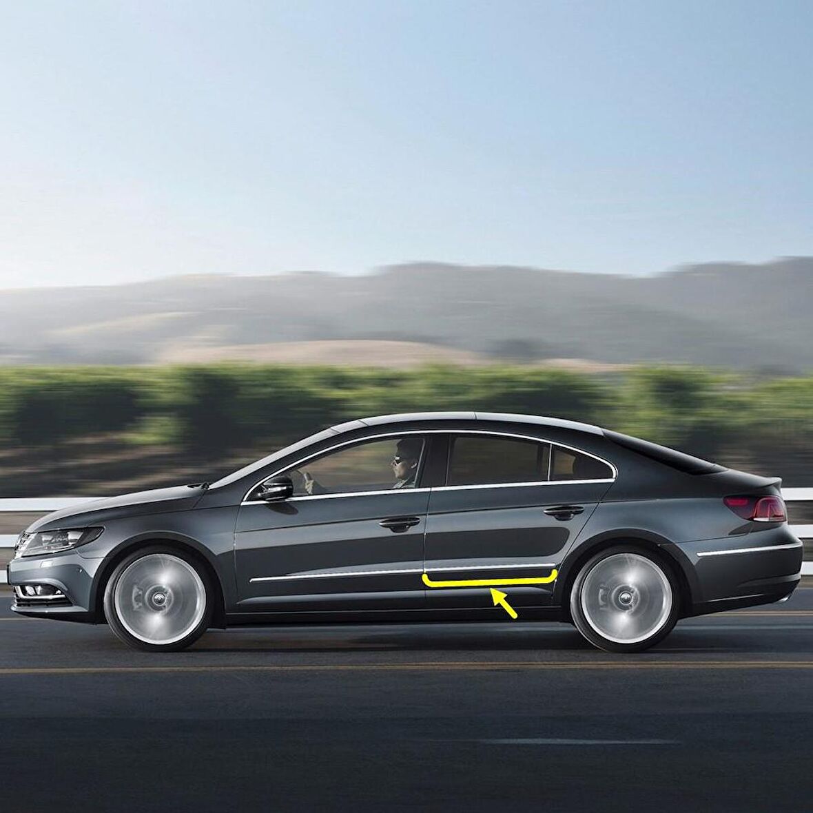 VW Passat CC 2013-2017 Sol Arka Kapı Çıtası Kromaj 3C8853073B