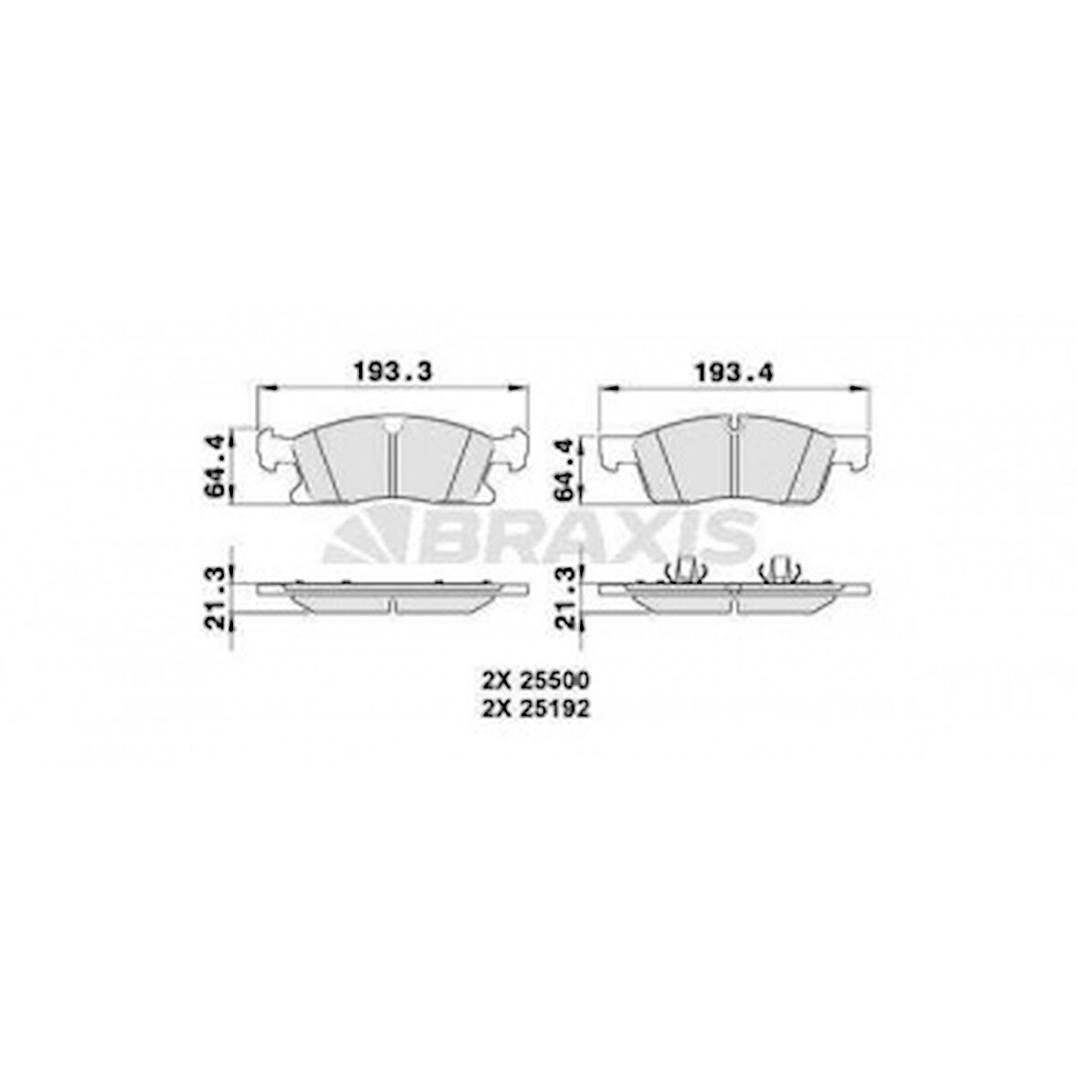 Mercedes Fren Balatası On X166 12>15 W166 15>18 C292 15>19 - Braxıs Aa0308