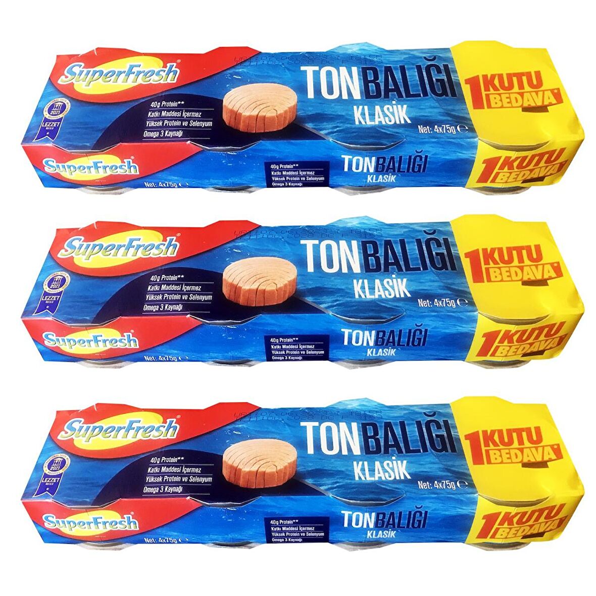 SüperFresh Ton Balığı 4x75 gr Klasik 3 lü 