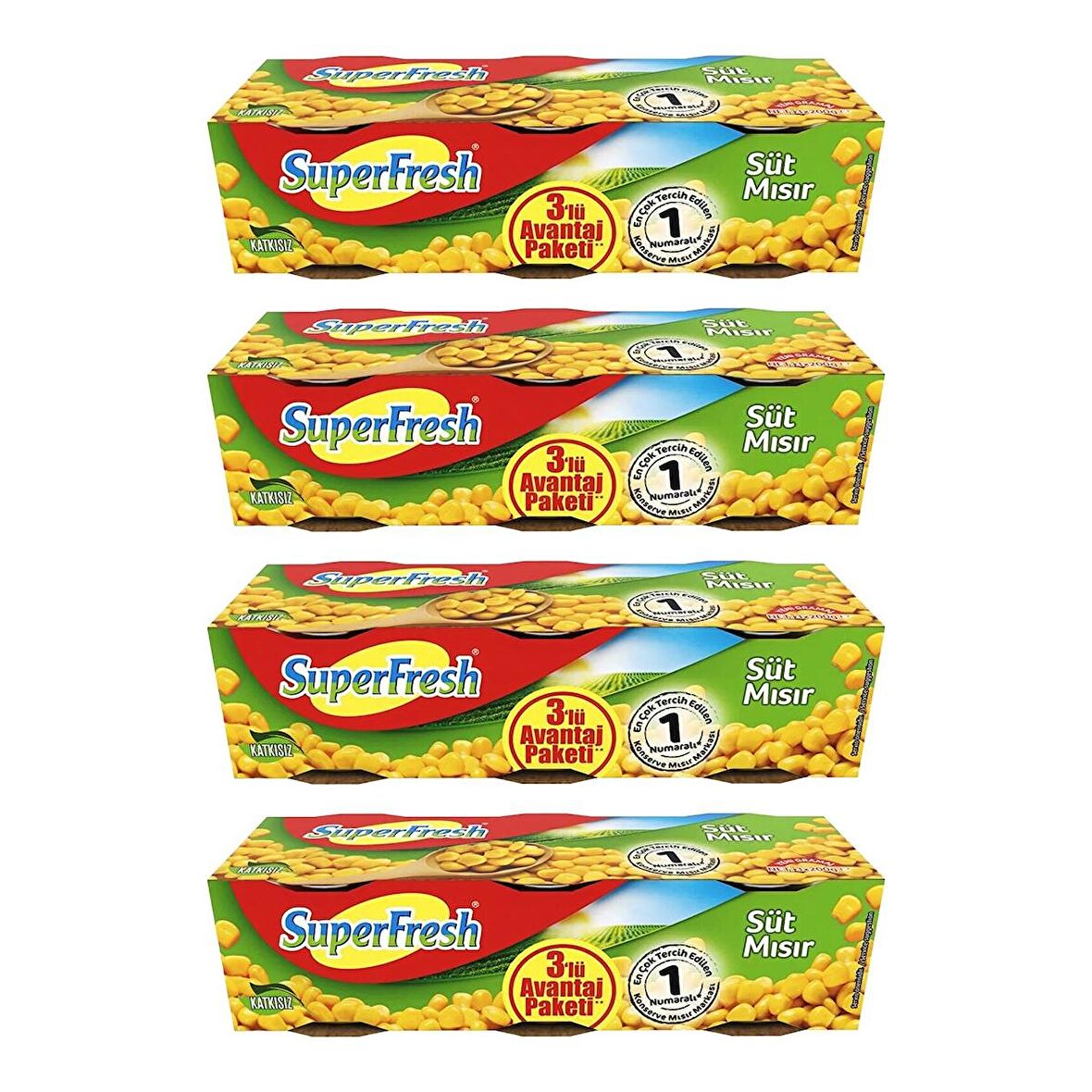 SuperFresh Mısır Konserve 3x200 gr 4 Adet