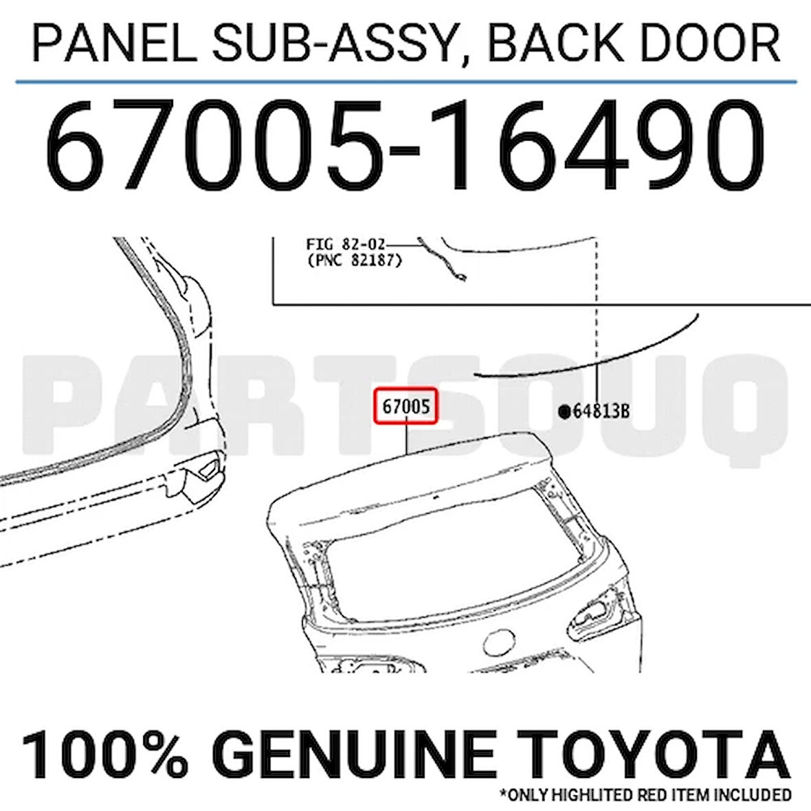 Toyota Bagaj Kapagı - Toyota 6700516490