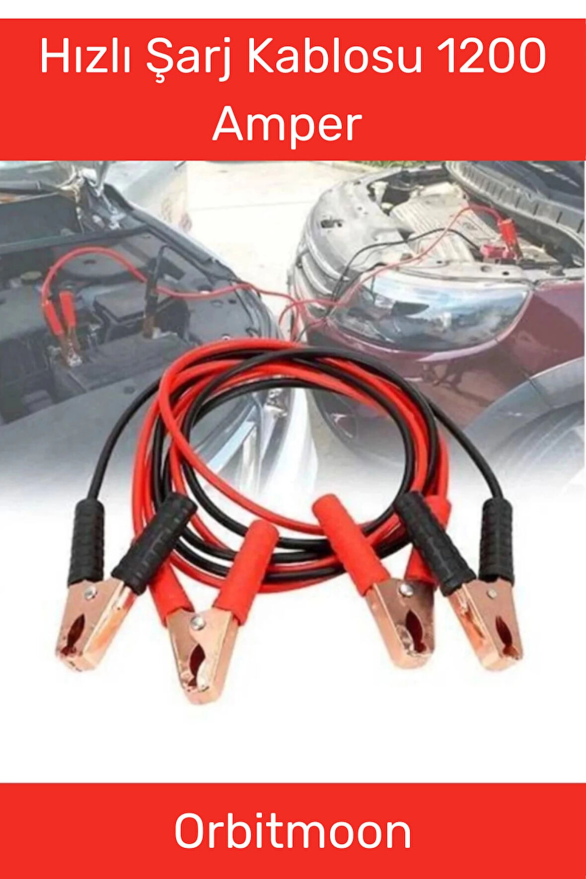 Özel Seri %100 Bakır Kalın Kablo 1200 Amper Güçlü Oto Akü Takviye Hızlı Şarj Kablosu