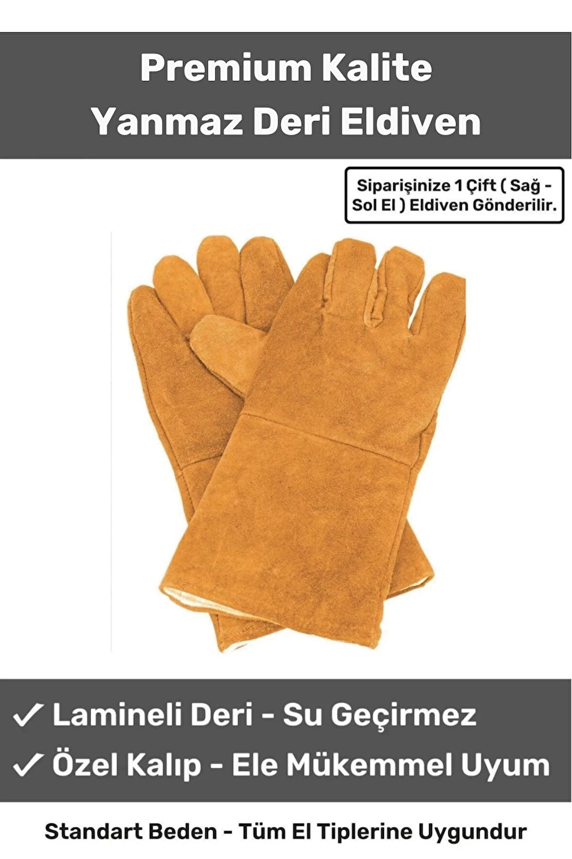 Premium Tasarım Isıya Dayanıklı Kaynak Yangın Su Geçirmez Çok Amaçlı Yanmaz Deri Eldiven