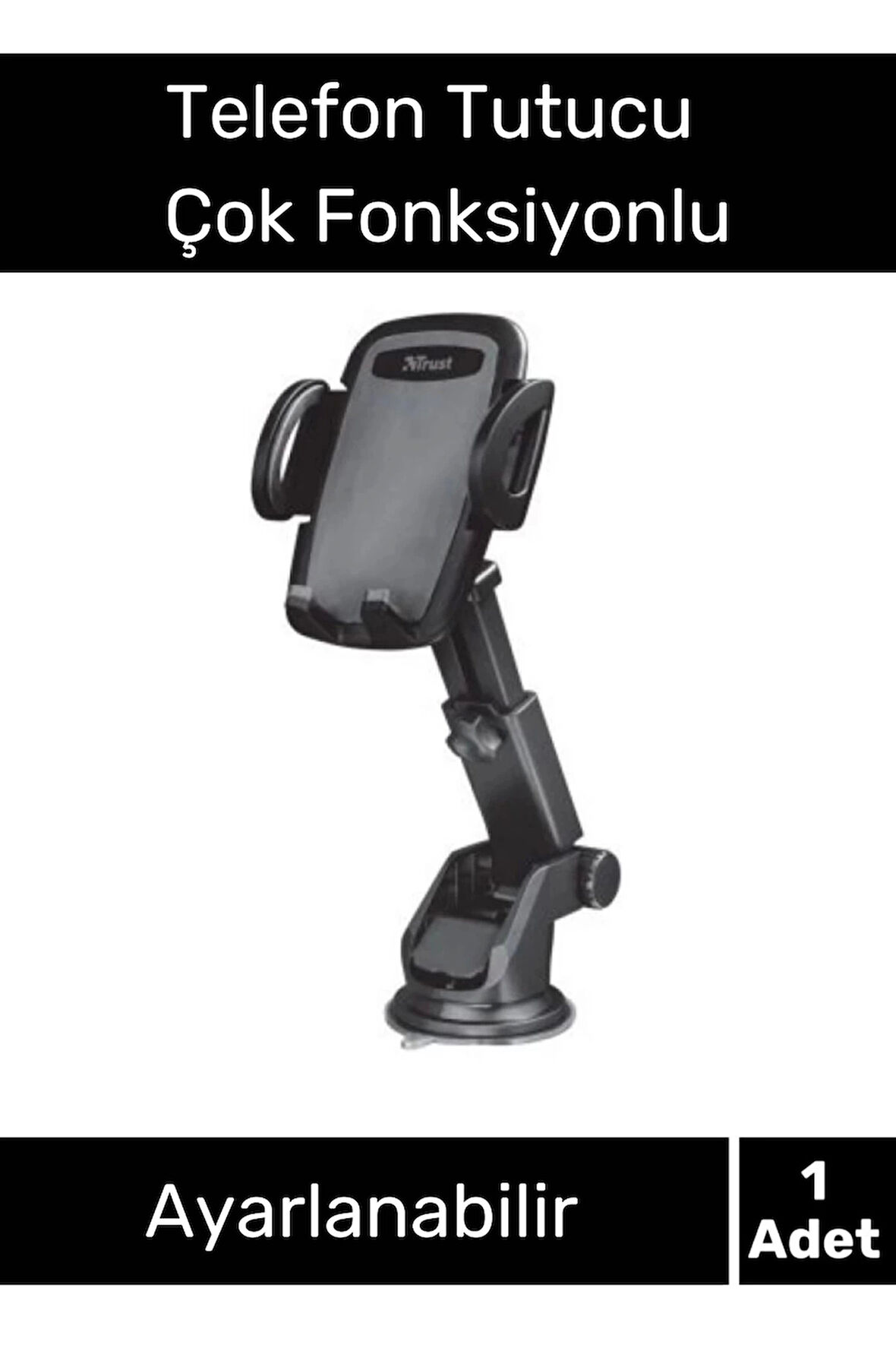 Özel Üretim Dayanıklı Vantuzlu Sağlam Çok Fonksiyonlu 360 Derece Dönebilen Teleskopik Telefon Tutucu