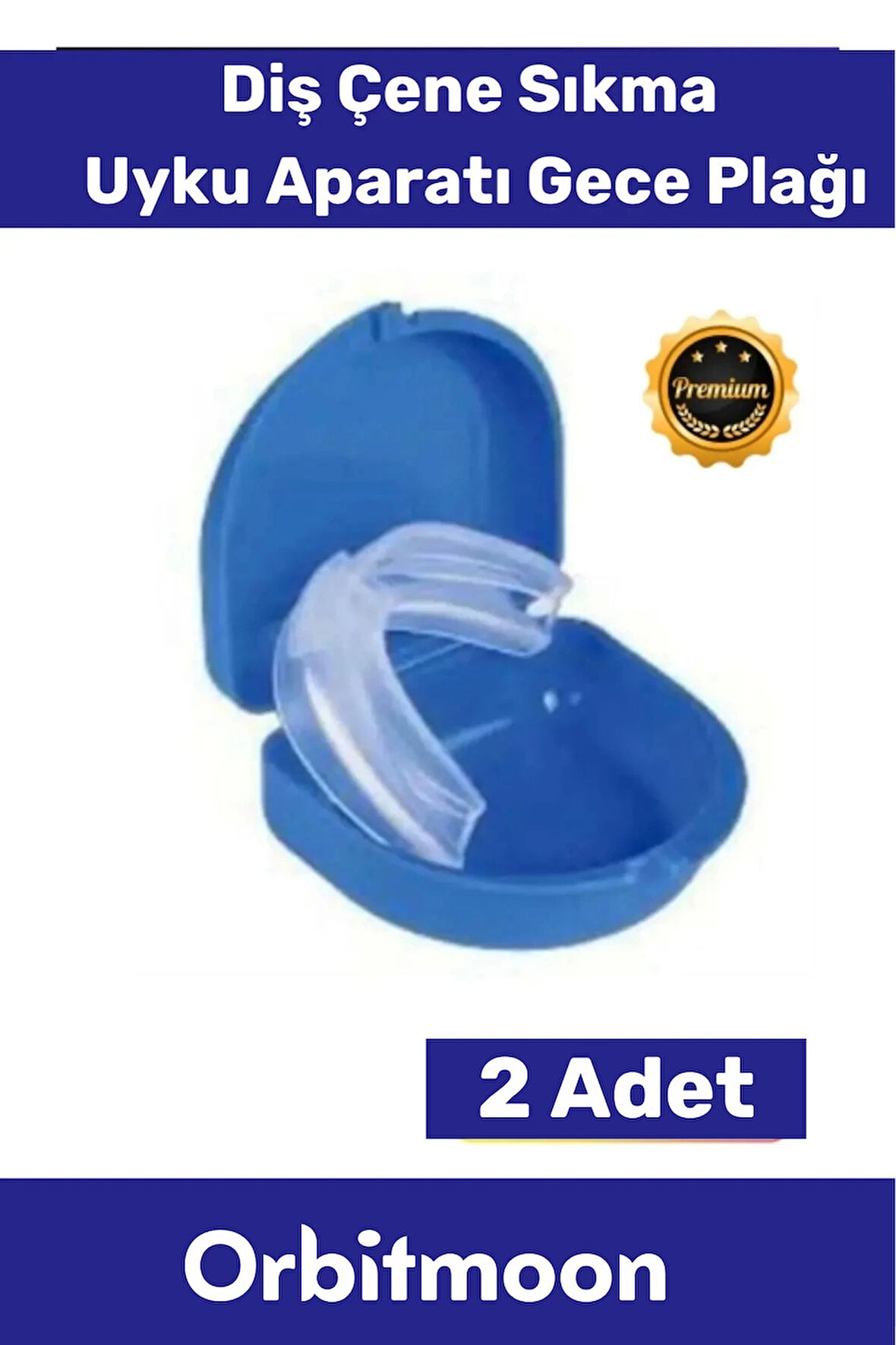 Premium Özel Seri Gece Plağı Çene Diş Sıkma Gıcırdatma Önleyici Koruyucu Diş Aparatı 2 Adet