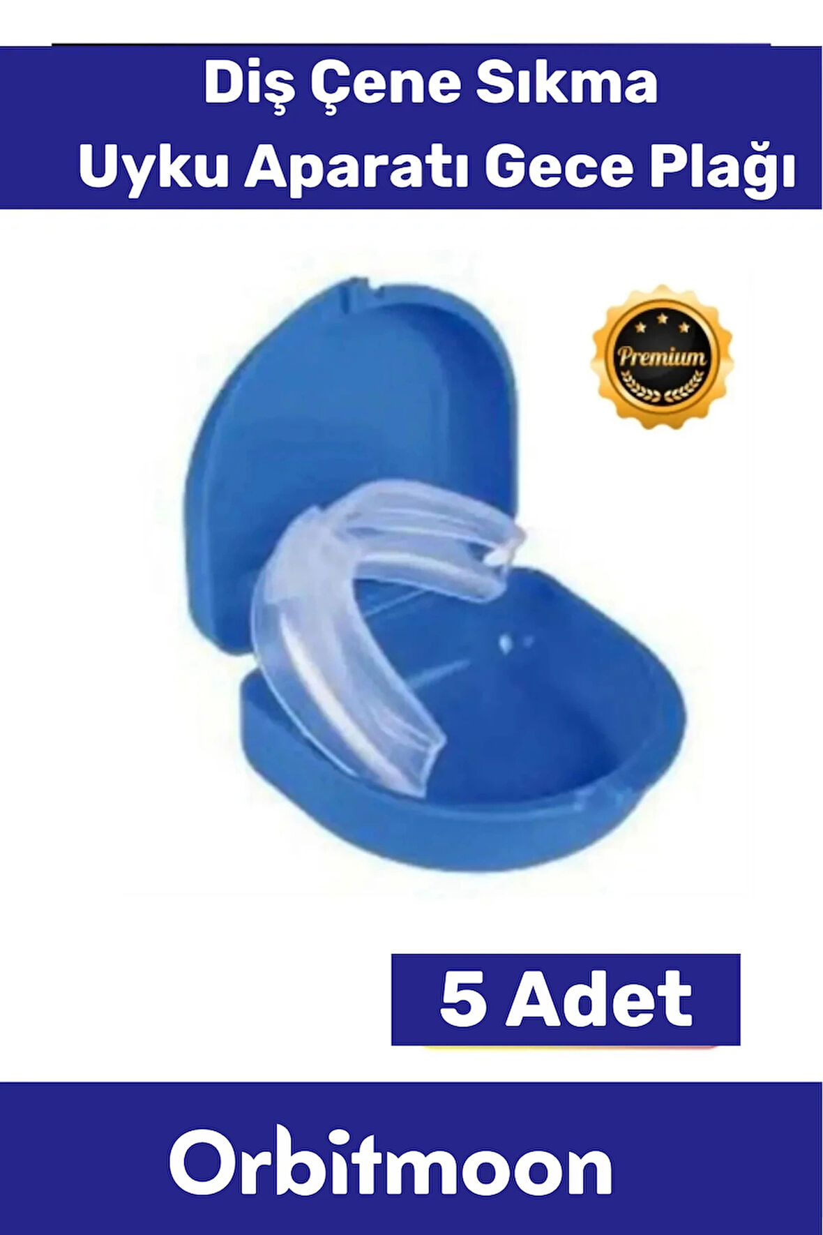 Premium Özel Seri Gece Plağı Çene Diş Sıkma Gıcırdatma Önleyici Koruyucu Diş Aparatı 5 Adet
