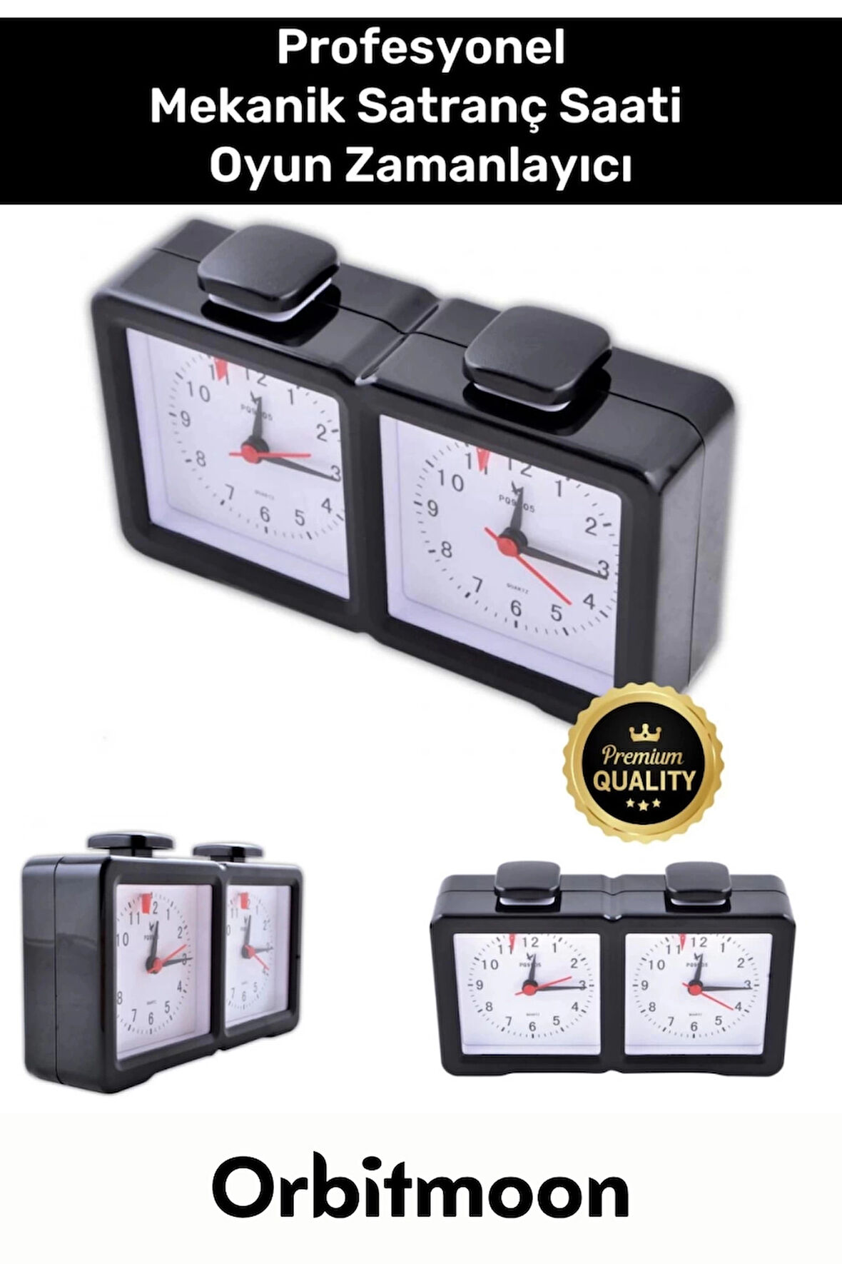 Profesyonel Taşınabilir Analog Pilli Bonus Turnuva Mekanik Satranç Saati Oyun Zamanlayıcı