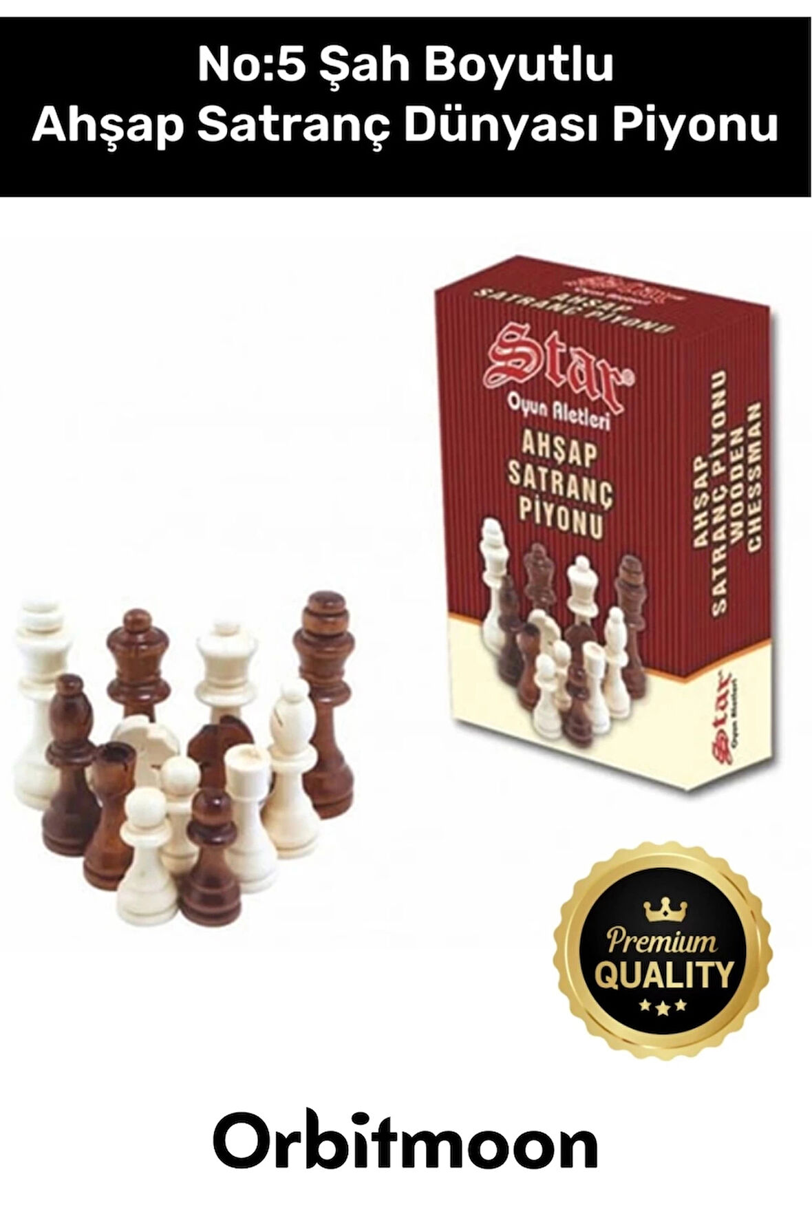 Premium Üretim Şah Boyu No: 5 Eksik Takımı Tamamlama Uyumlu Ahşap Satranç Dünyası Piyonu