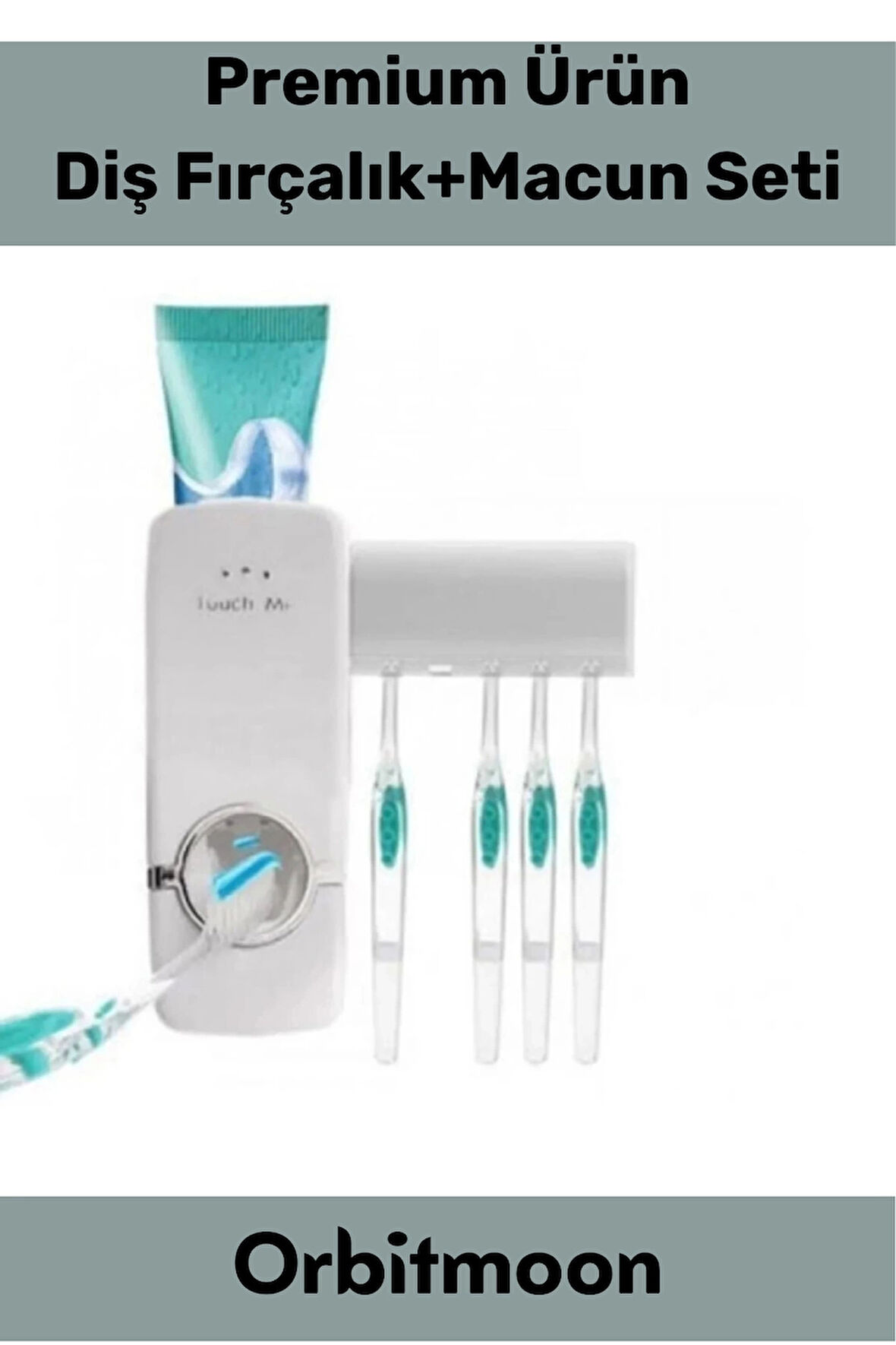 Premium Seri Pratik Yapışkanlı Her Tip Macunla Uyumlu Diş Macunu Sıkacağı 5 Adet Fırçalık Askı Seti