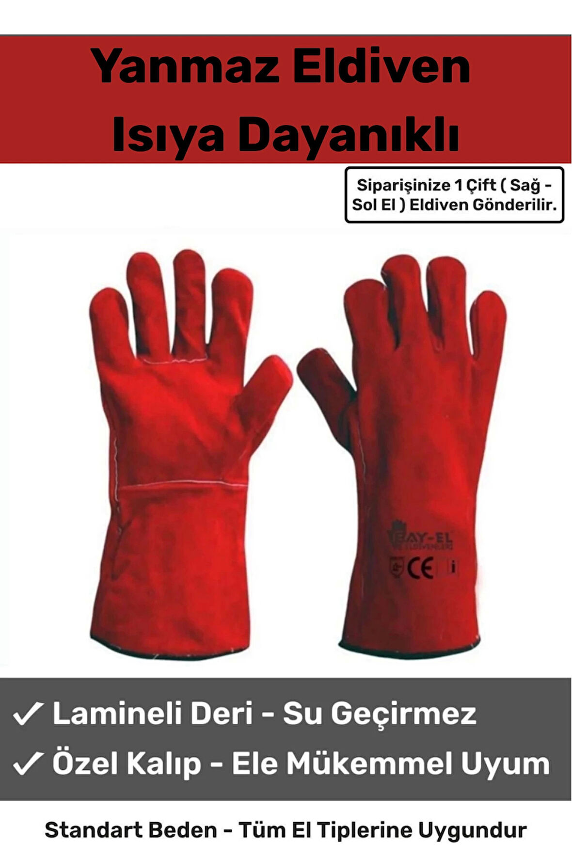 Premium Ürün Kaynak Yangın İçin Yanmaz Su Geçirmez Isıya Dayanıklı Eldiven Çok Amaçlı Deri Eldiven