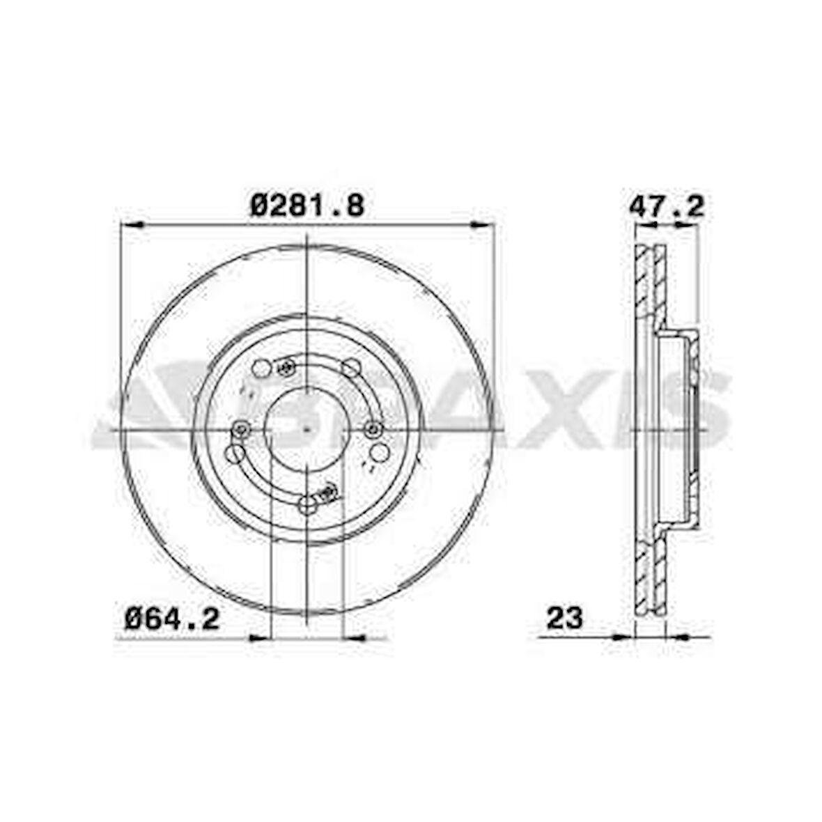 Honda On Fren Diski (aynası) Havalı Honda CIVIC 07>15 / Cr-V 02>06 / CIVIC 1.6 16>21 Fd6 Fb7 Fc5 Kasa (282 - Braxıs Ae0148