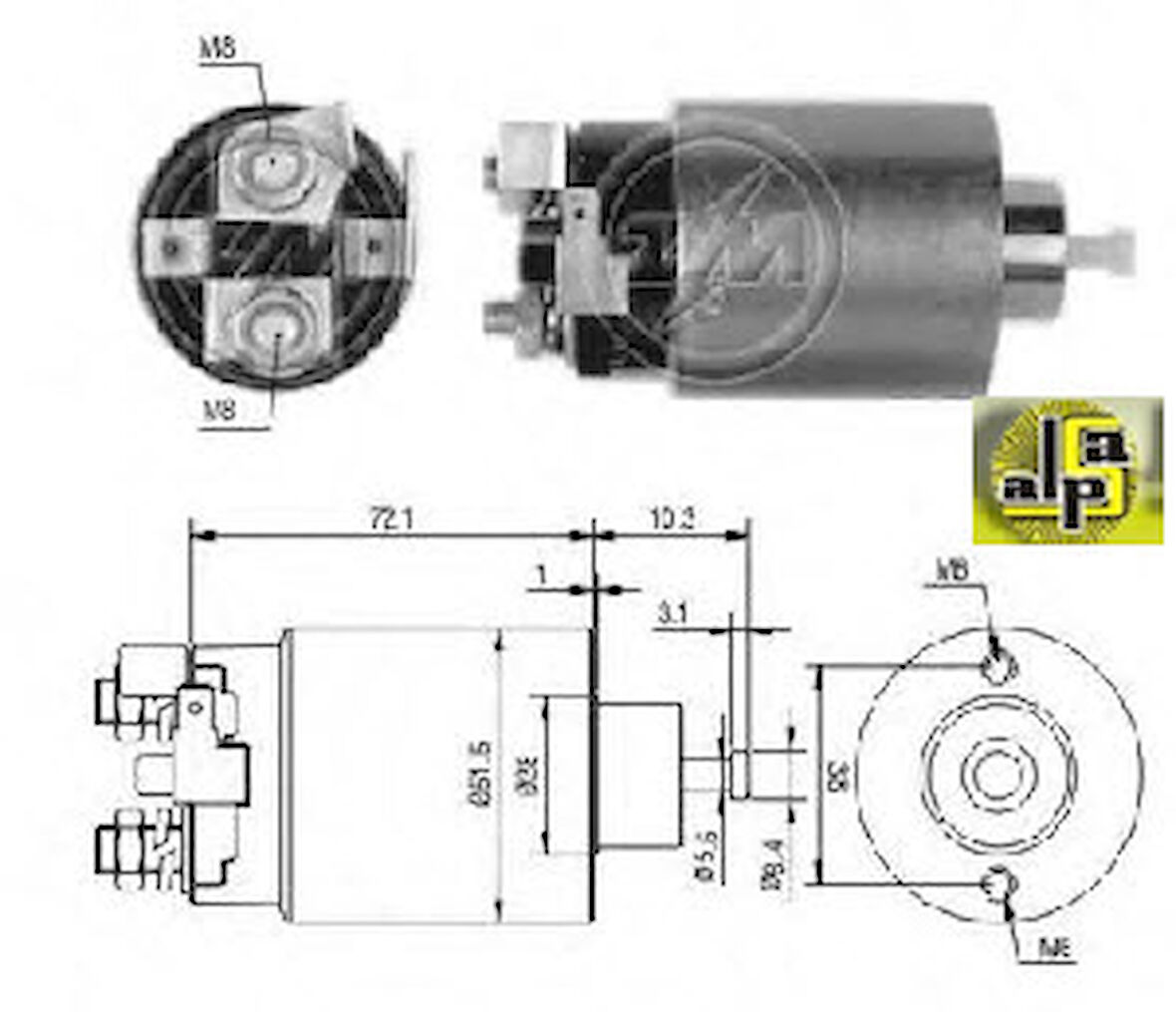 Unıversal Marş Otomatiği-Mit-12v-Mitsubıshı  L300 Yeni Model/mazda 323-626 (610b)-M371x64271 - Zm-4698