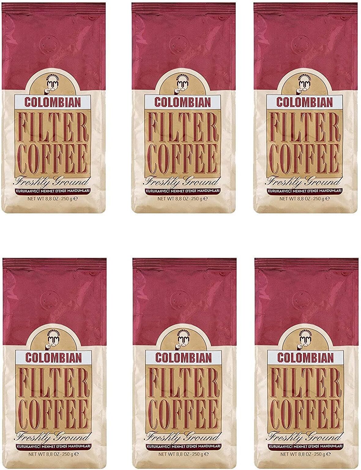 Colombian Orta Sert İçim Öğütülmüş Colombia Filtre Kahve 6 x 250 gr