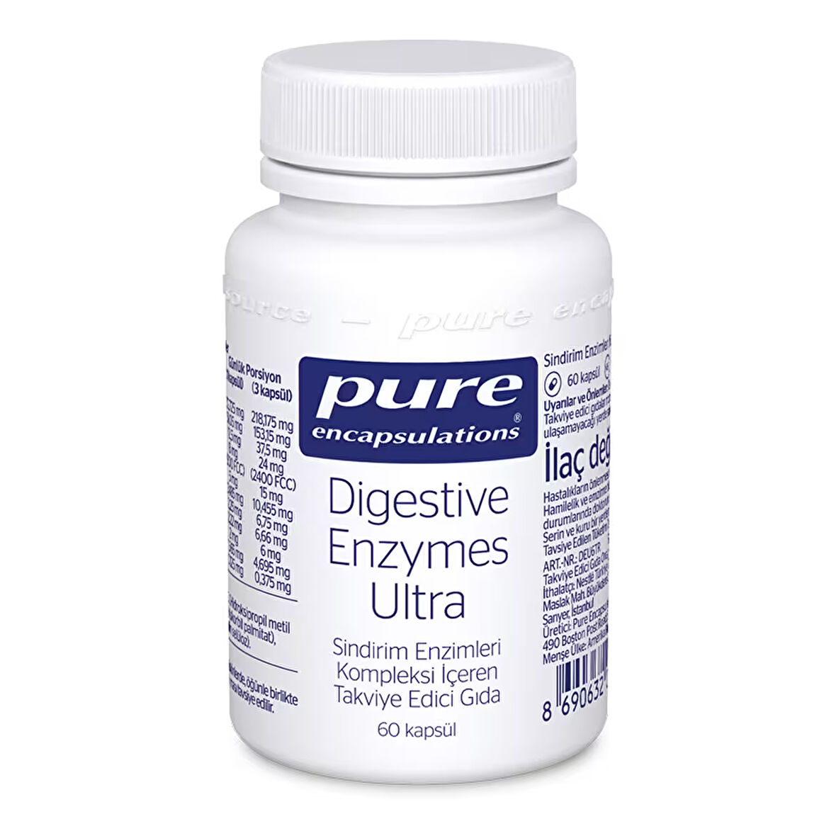 Pure Encapsulations Digestive Enzymes Ultra 60 Kapsül - AROMASIZ