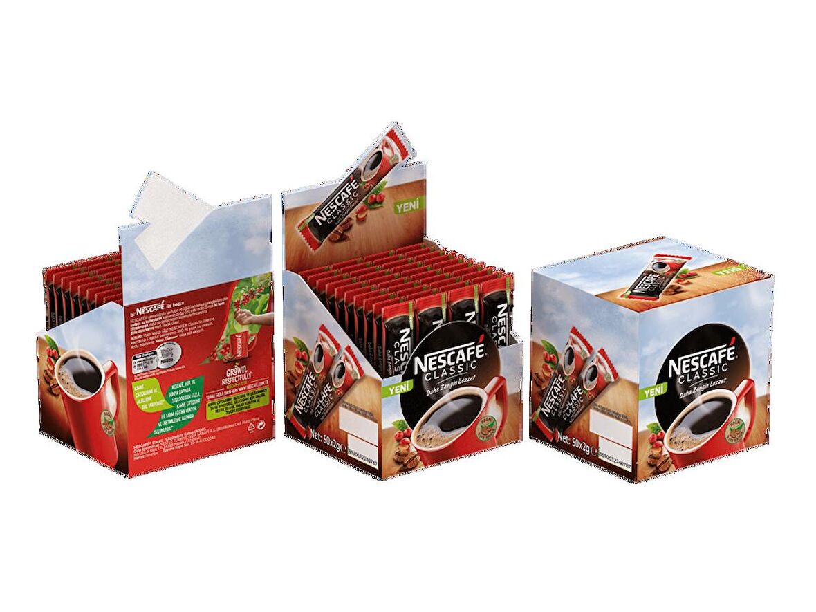 Nescafe Klasik Daha Zengin Lezzet 2 gr 50'li Hazır Kahve