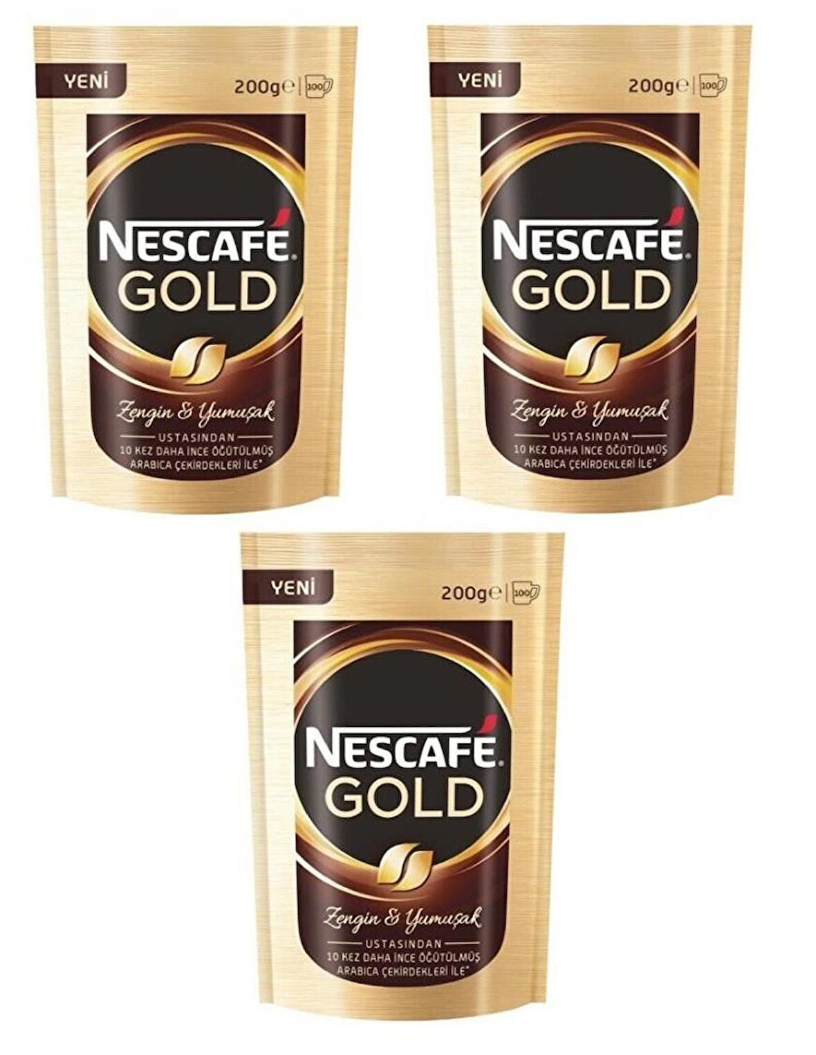 Nescafe Gold Granül Kahve 200 gr 3'lü Hazır Kahve