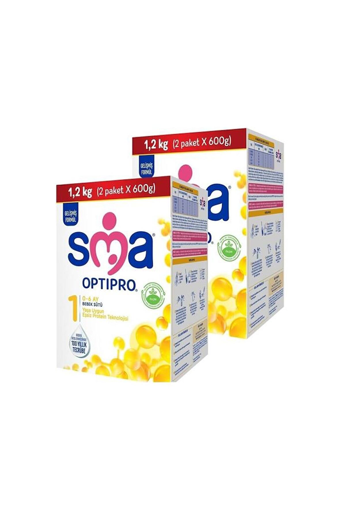 SMA Optipro 1 Prebiyotik Bebek Sütü 2 x 1200 gr