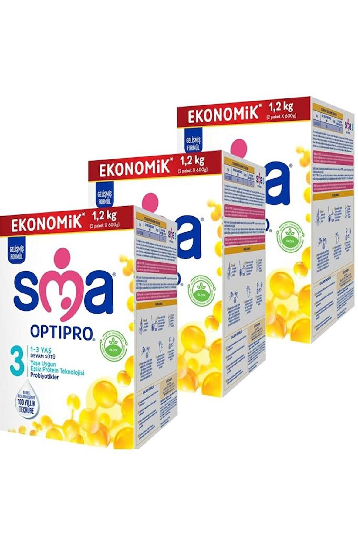 SMA Optipro 3 Prebiyotik Devam Sütü 3 x 1200 gr