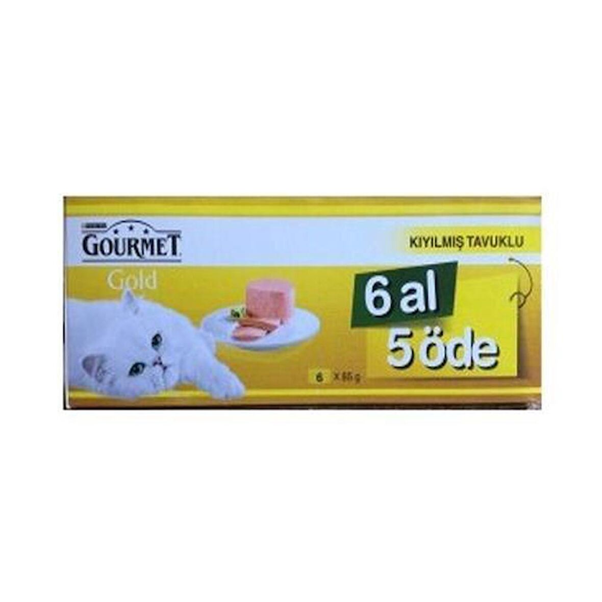 Gourmet Gold Kıyılmış Tavuk Etli Konserve Yetişkin Kedi Maması 6 Al 5 Öde x 4 Adet