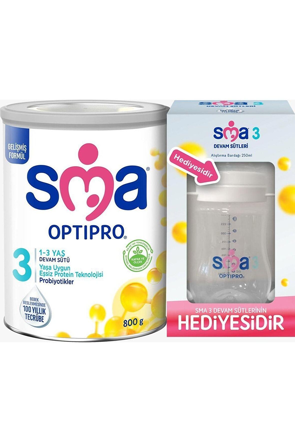 SMA Optipro 3 Prebiyotik Devam Sütü Biberon Hediyeli 800 gr