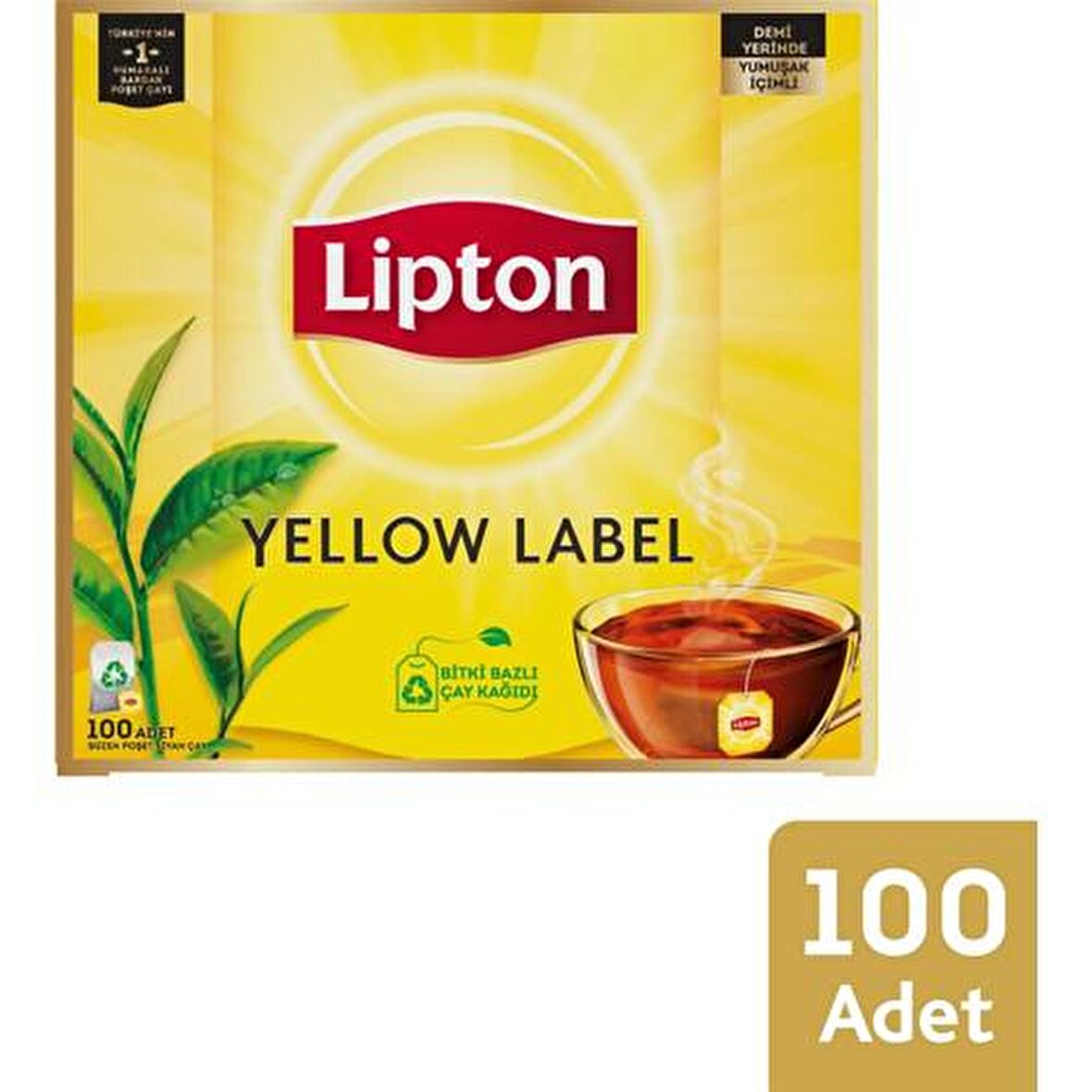 Lipton Yellow Label Bardak Poşet Siyah Çay 100'lü 