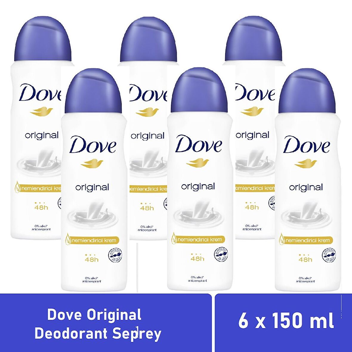 Dove Kadın Deodorant Original 150 ML - 6'lı Avantaj Paketi