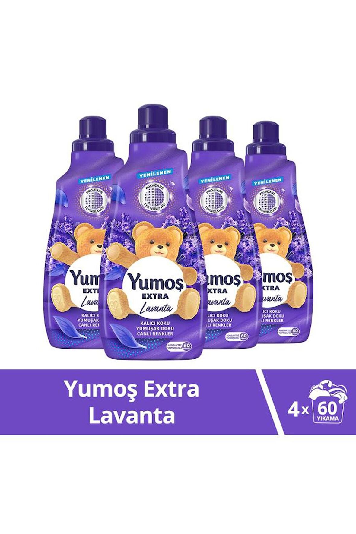 Yumoş Extra Konsantre Çamaşır Yumuşatıcısı Lavanta 1440 Ml 60 Yıkama 4 Adet