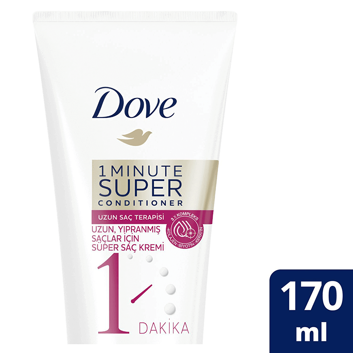 Dove 1 Minute Super Onarıcı Uzun Saçlar İçin Bakım Yapan Saç Kremi 170 ml