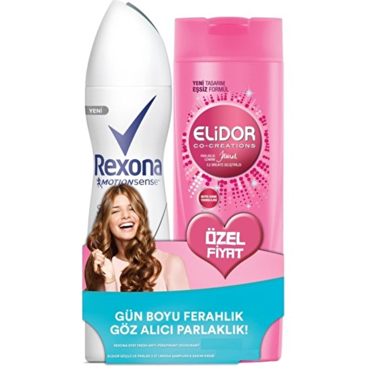 Rexona Black & White Antiperspirant Kadın Sprey Deodorant 150 ml + Elidor Şampuan 185 ml x 2