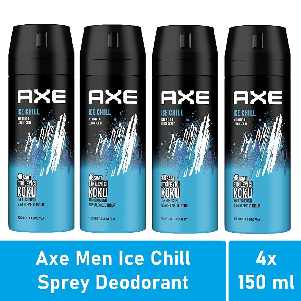 Axe Men Deodorant Ice Chill 150 ML - 4'lü Avantaj Paketi