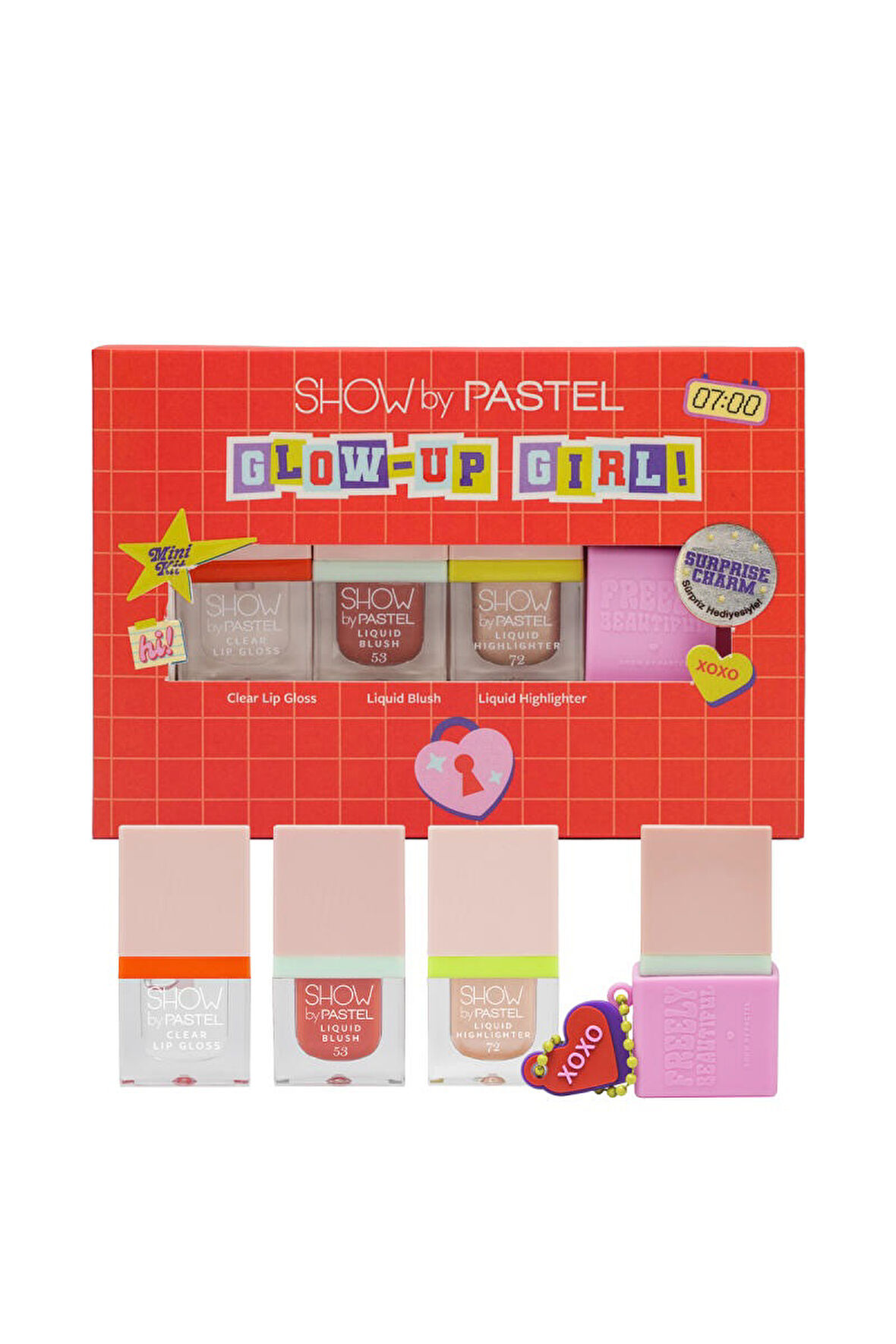 Pastel Show Mini Glow-Up Girl Allık Hıghlıghter Gloss Set Xoxo