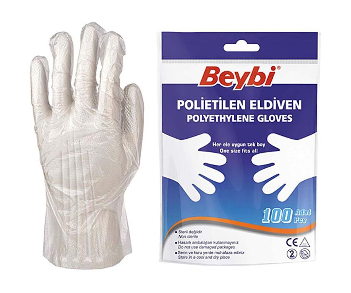 Beybi Polietilen Eldiven 100'Lü