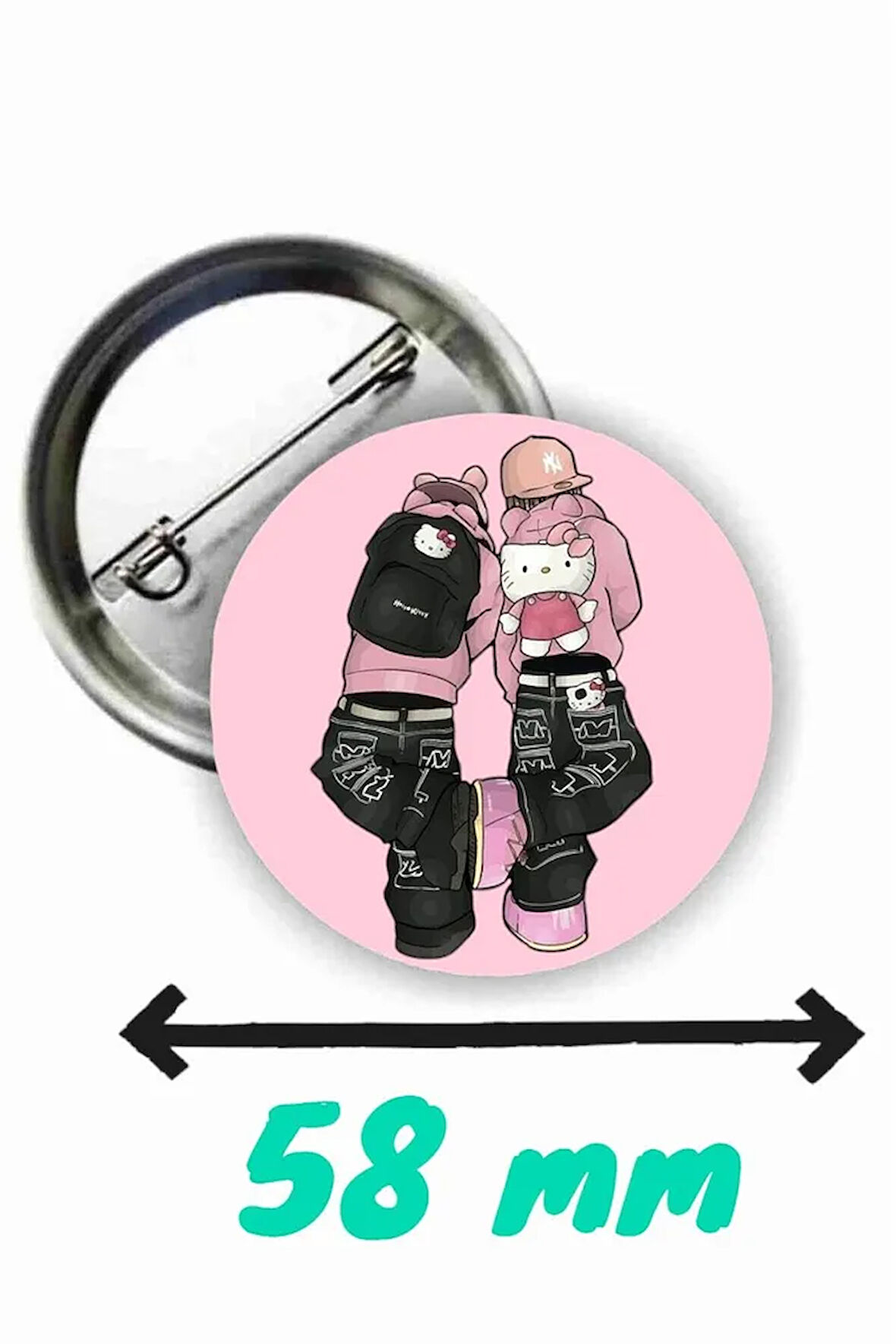 Hello Kitty Moda İkonu Arkadaşlar Temalı 58 mm Rozet