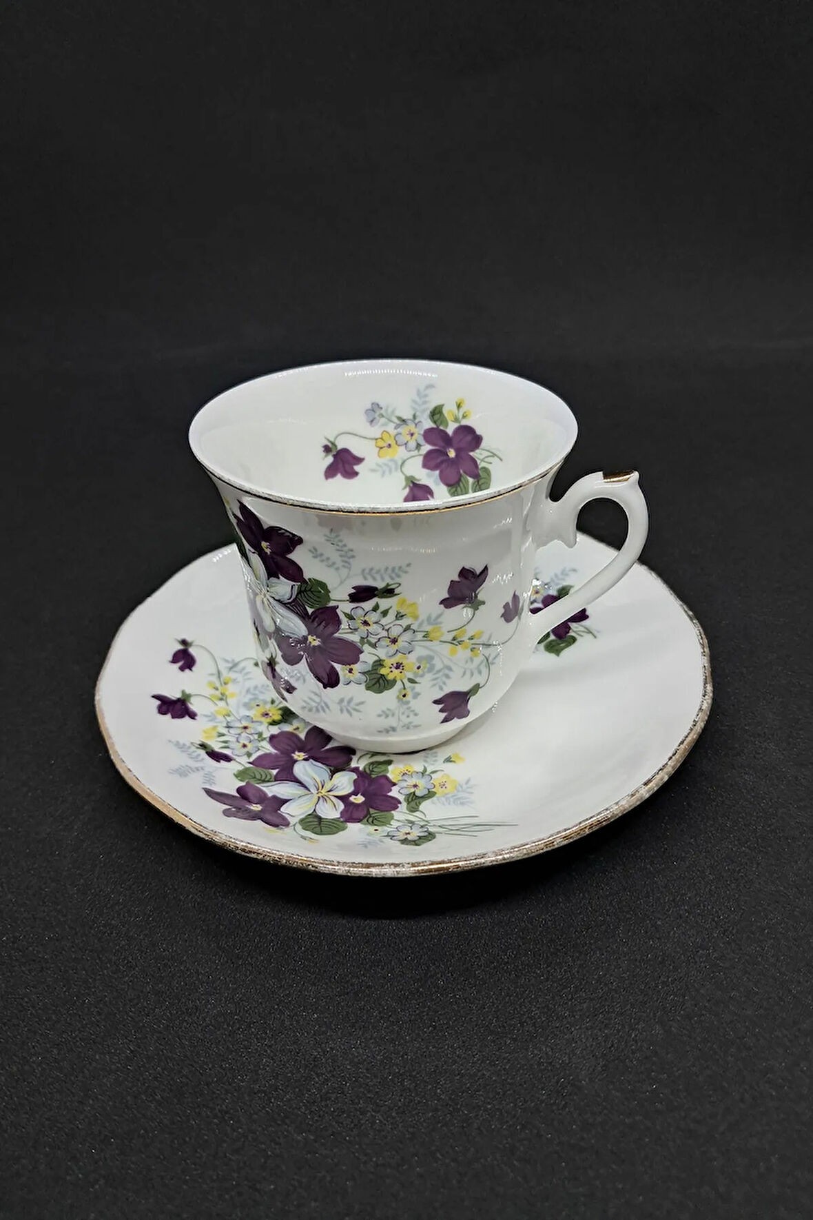 Royal Osborne Mor Menekşe Vintage Duble Kahve Fincanı 2 Parça