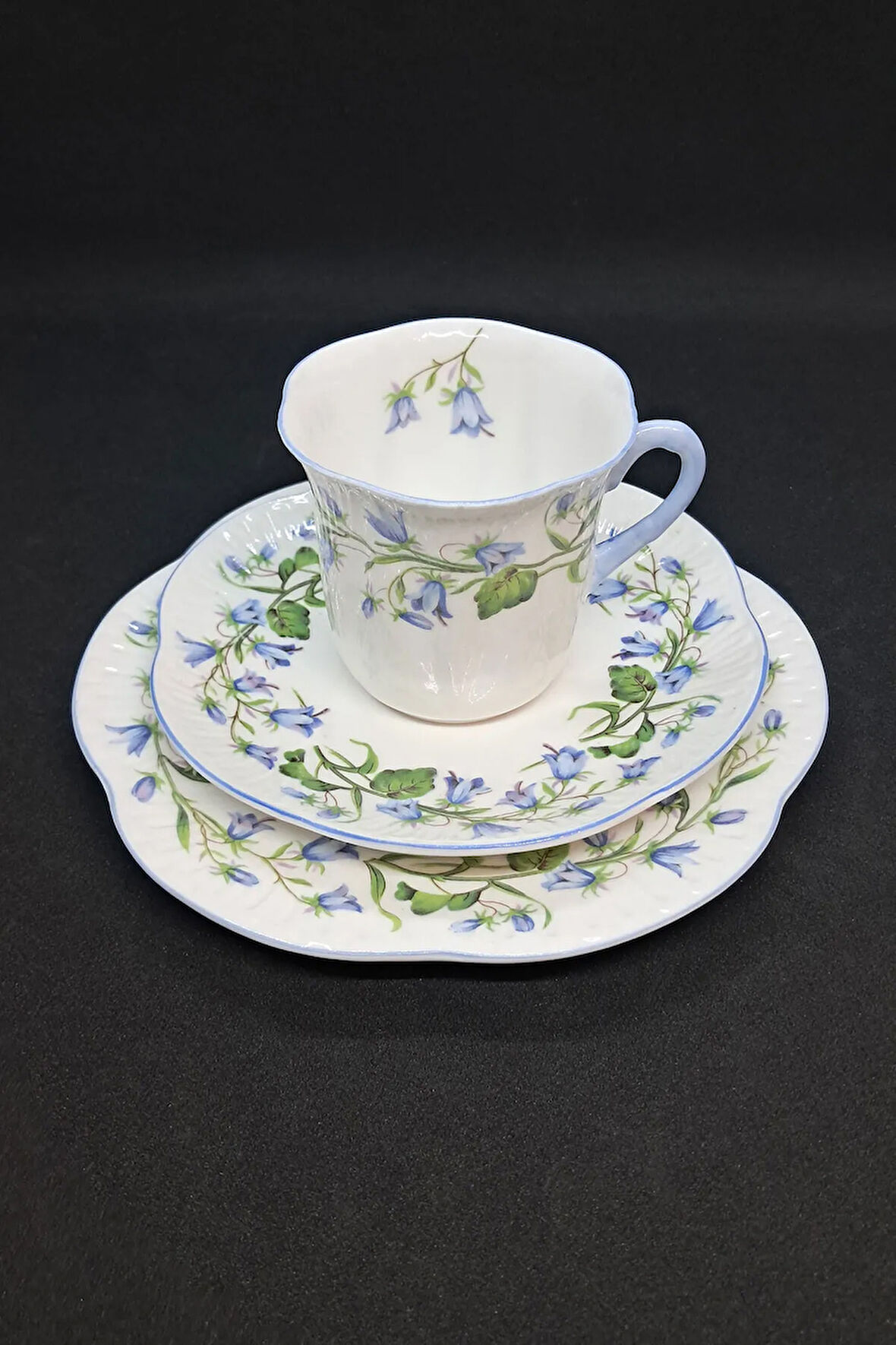 SHELLEY Harebell 13590 Fine Bone China Vintage Duble Kahve 3 Parça