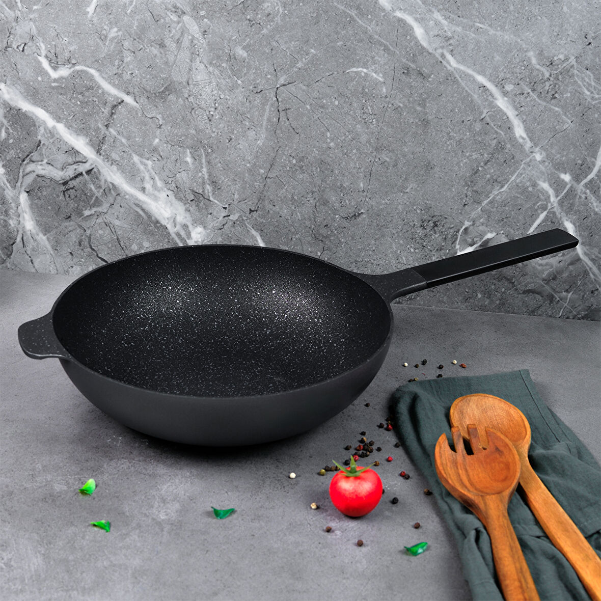 Aryıldız Pro Grade Wok Tava Gri 30 Cm