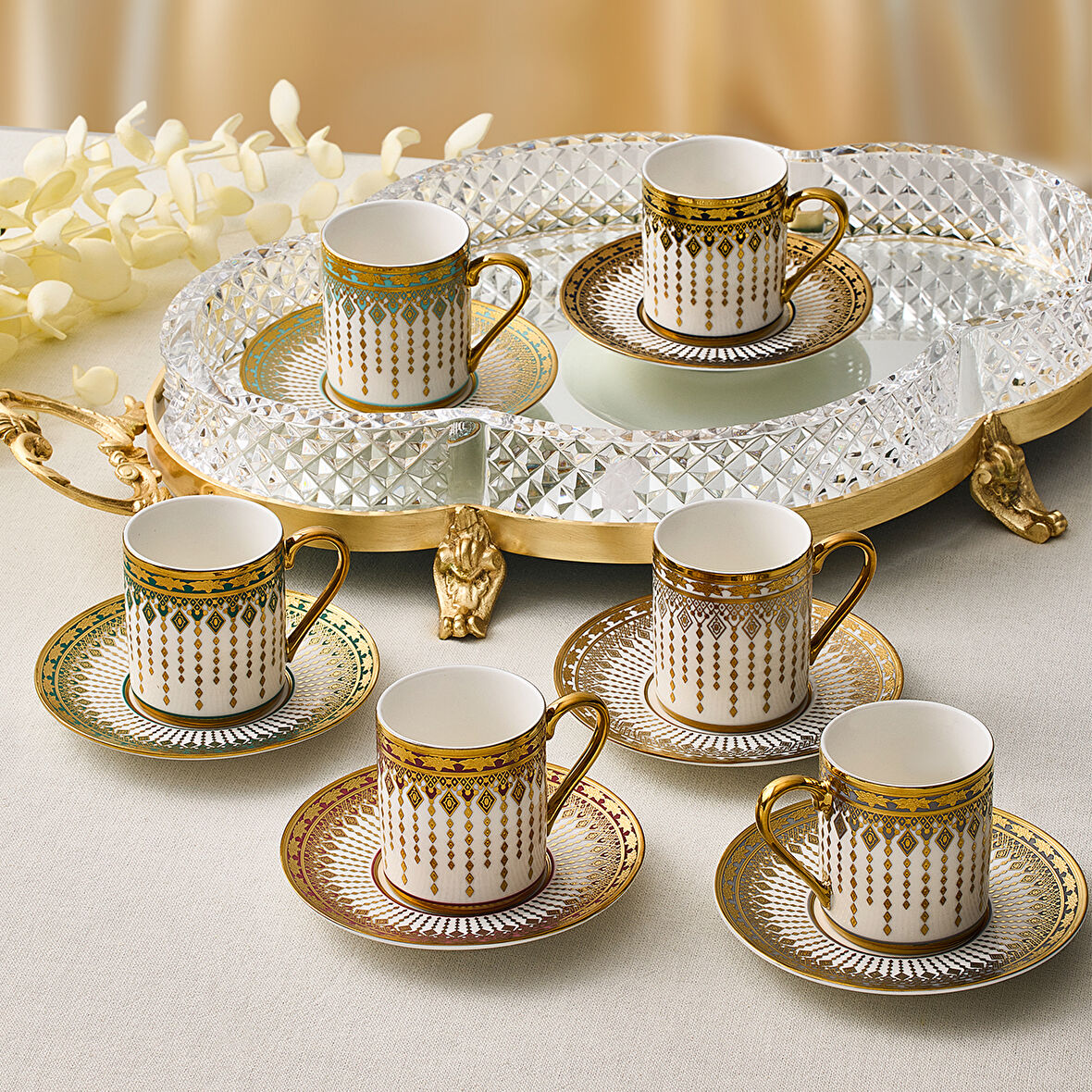 Aryıldız Parisa 12 Parça 6 Kişilik Türk Kahve Fincanı