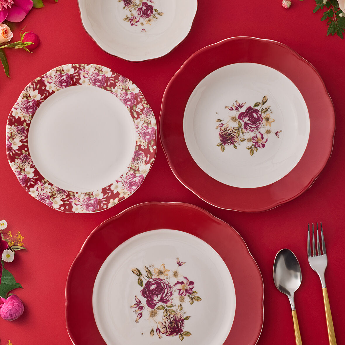 Aryıldız Lowell Red 24 Parça 6 Kişilik Yemek Takımı