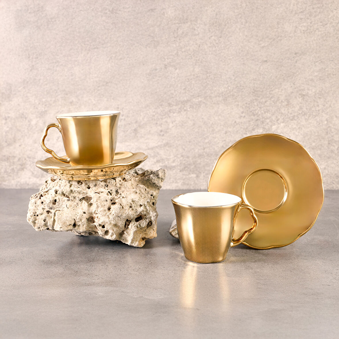 Aryıldız Stellar Gold 4 Parça 2 Kişilik Türk Kahve Fincan Takımı 90 ml