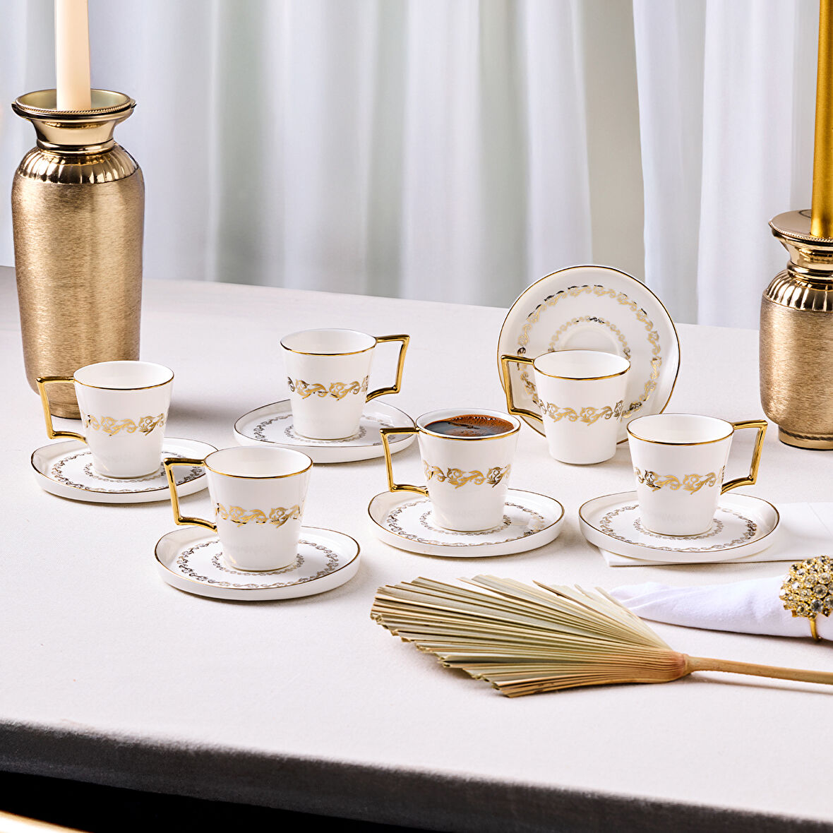 Aryıldız Marilla 12 Parça 6 Kişilik Kahve Fincan Takımı 90 ml