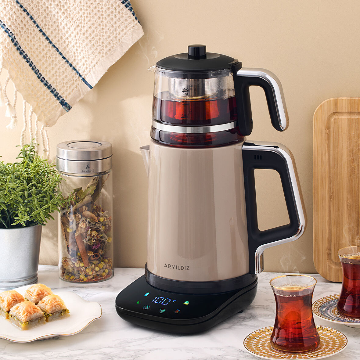 Aryıldız Vision Prime Çay Makinesi Beige