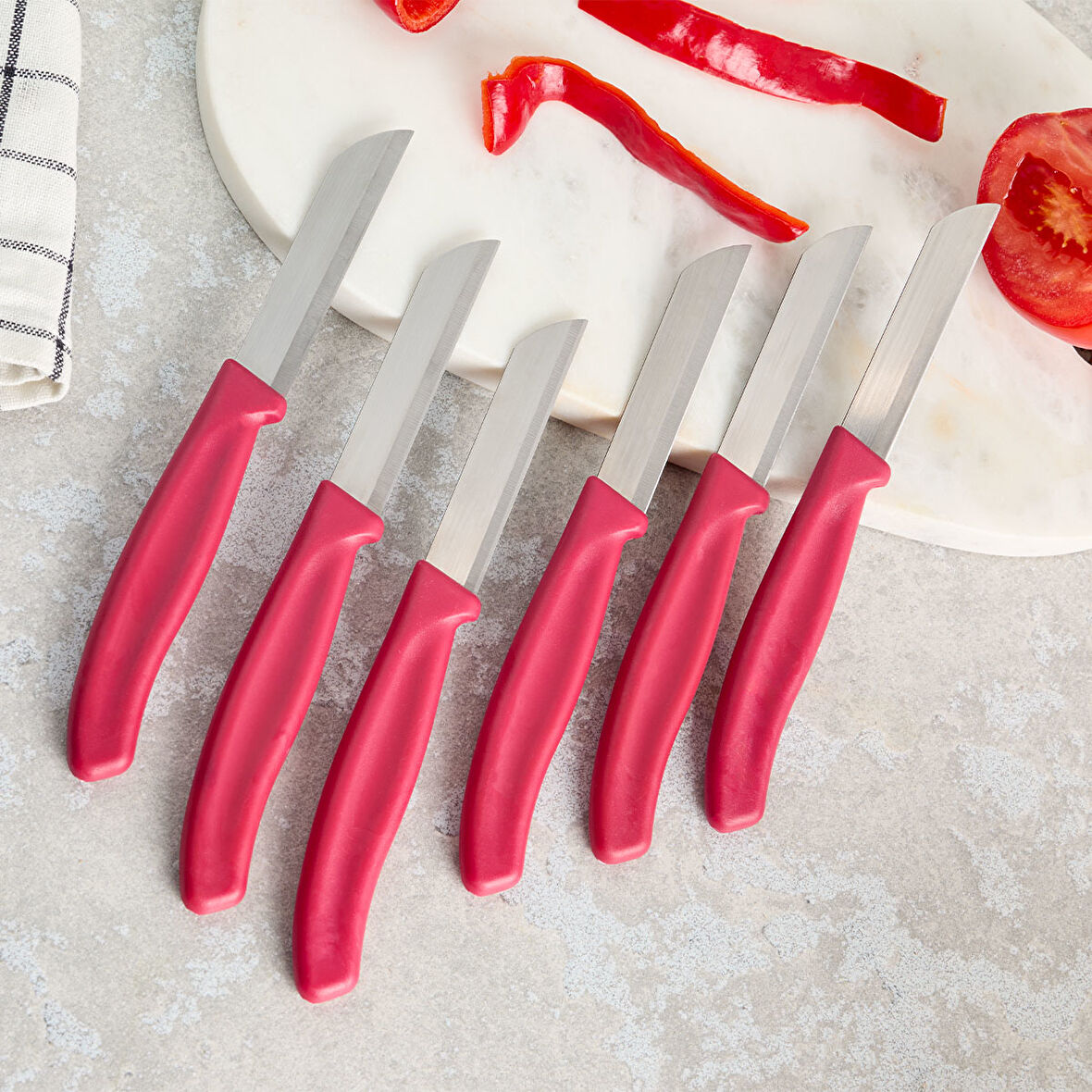 Aryıldız Mira 6 Parça Meyve Bıçak Seti Bordo