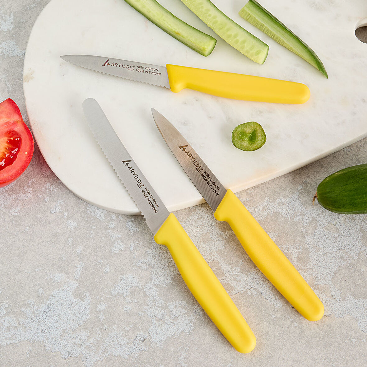 Aryıldız Solo 3 Parça Bıçak Seti Sarı