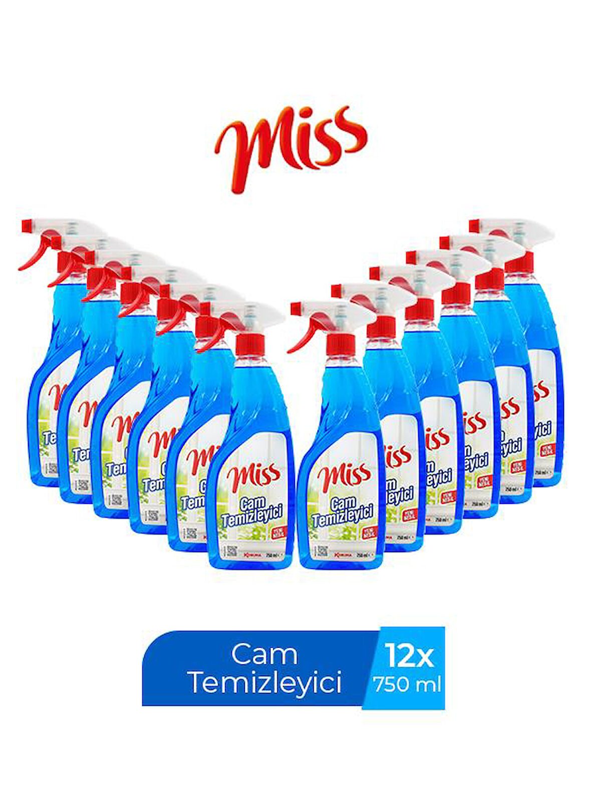 MİSS CAM TEMİZLEYİCİ SPREYLİ 750 ML x 12 ADET